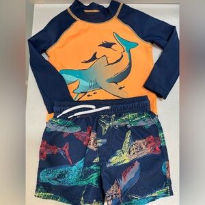 Carters Toddler Swimming Shorts With Shirt Size 12M